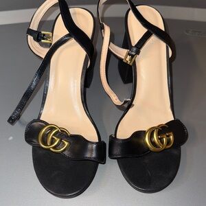 Black and Gold Women's Sandals